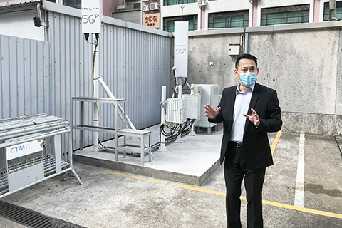 ◎ 澳門電訊網絡服務副總裁梁沛雄介紹優化5G。