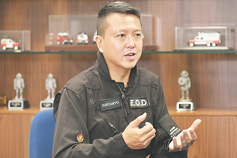 ◎ 香港警方爆炸品處理課炸彈處理主任李展超(八月七日攝)。