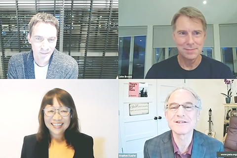 ◎ 網上旅遊平台企業領導於亞太旅遊協會二0二一年度峰會的專題環節發言。