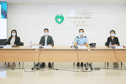 ◎ 應變協調中心昨日舉行例行記者會。