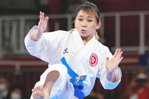 ◎ 東京奧運,中國香港隊劉慕裳取得空手道女子個人形銅牌。(美聯社)