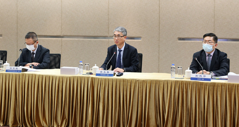 ◎ 澳門特區政府行政法務司司長張永春於揭牌儀式致詞。