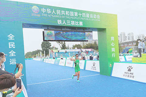 ◎ 許朗以第九名完成全運女子組鐵人賽。