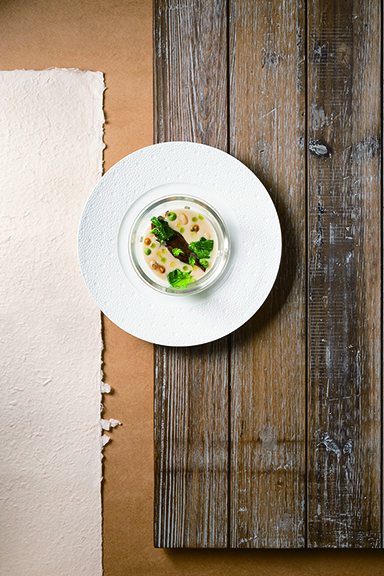 ◎ 意大利Zolfini 白豆配菠菜、蘑菇和黑松露意式雲吞。