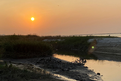 泥灘上的日落煙霞