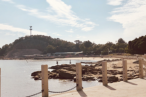 外圍的露營區、可俯瞰整個沙灘的美景。