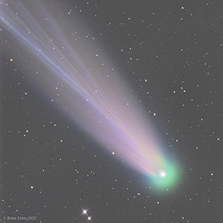 ◎ 攝於澳洲的李奧納德彗星特寫。