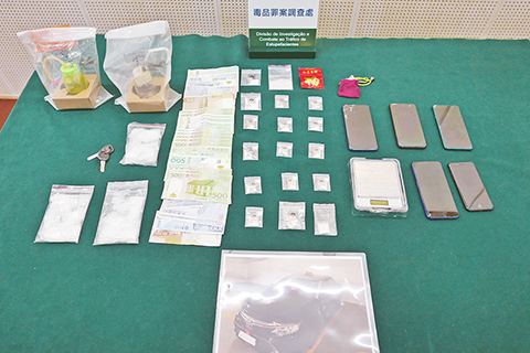 ◎ 司警搜出的毒品及證物。