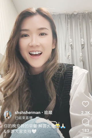 ◎ 潘靜文脫下口罩進食中招。