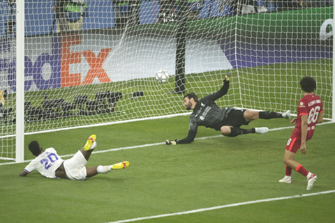 ◎ 皇馬二十號雲尼斯奧斯破門。(美聯社)