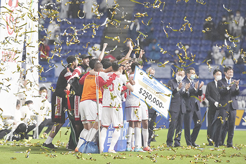 ◎ 突尼斯國足出乎意料打敗日本,奪得麒麟杯。(美聯社)