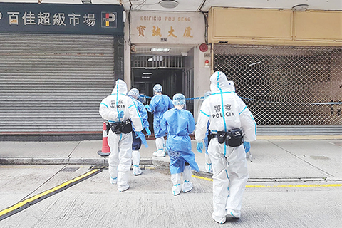◎ 昨早維生小組開展住戶排查並準備派送食物。