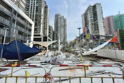 ◎ 林茂海邊大馬路兒童遊樂場工程接近收尾。