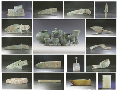 ◎ 陶家營遺址M12墓葬出土器物組合(拼版,資料照片)。新華社發(國家文物局供圖)