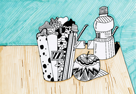 線描靜物 福建學校 六年級 李靜雯