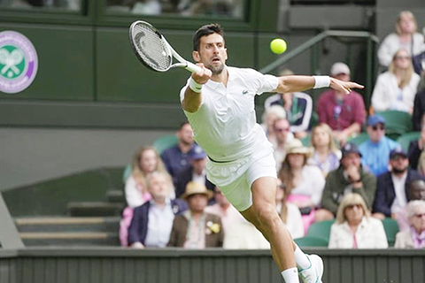 ◎ 祖高域在溫網順利打入次輪。(美聯社)