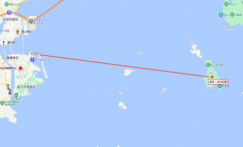 ◎ 北安碼頭至桂山島航程約四十分鐘。