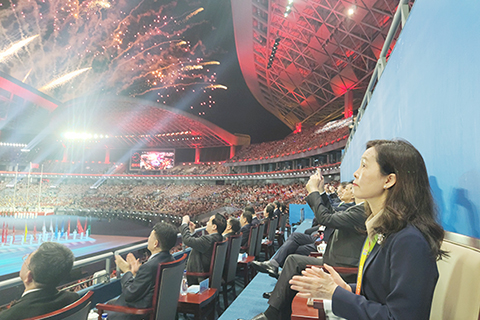 ◎ 歐陽瑜司長親臨學青運開幕現場。