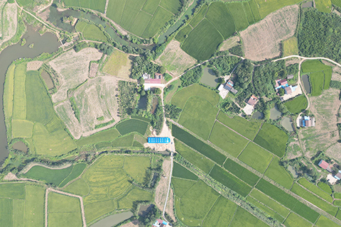 ◎ 航拍湖北屈家嶺遺址新發現的熊家嶺水壩。(湖北省文物考古研究院供圖)