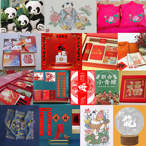 各地準備的「新春暖心包」中具有代表性的物品。(受訪者供圖)