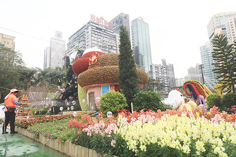 ◎ 三月十四日,香港花卉展覽舉行預展。二0二四香港花卉展覽將於三月十五日起在維多利亞公園一連十天舉行。大會以色彩繽紛的香彩雀為主題花,並以「雀躍全城」為主題,共有二百二十九個來自世界各地的國家和地區的機構參展。(香港中通社記者 許其皓 攝)