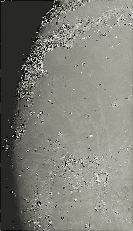 ◎ 月面中部及北部,右上下是柏拉圖和哥白尼;左上下是虹彎和開普勒。