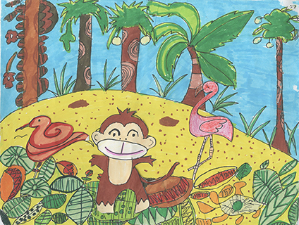 熱帶雨林的小猴子 菜農子弟學校 四年級 余柏衡