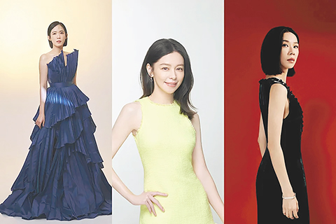 ◎ 台灣第六十二屆金馬獎頒獎典禮將於十一月二十二日在台北流行音樂中心舉行,金馬執委會十一月十一日公佈頒獎嘉賓陣容,包括張震、楊貴媚、桂綸鎂、林嘉欣、謝盈萱、徐若瑄、孫可芳、林柏宏、劉若英、陳意涵、柯煒林、還有李安導演等人都將出席盛會。圖為頒獎嘉賓(左起)孫可方、徐若瑄、謝盈萱。(香港中通社圖片)