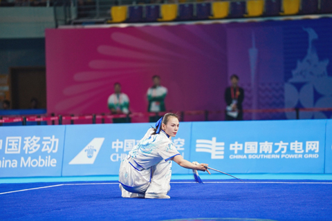 ◎ 澳門理工學生王泳欣出戰全運槍術劍術及長拳項目。