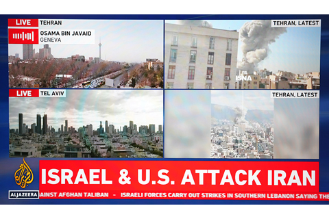 ◎ 卡塔爾半島電視台二月二十八日援引美國官員的話報道說,美國與以色列對伊朗發起了聯合軍事行動,目的是摧毀伊朗安全體系。圖為當日拍攝的半島電視台直播畫面顯示的是美國與以色列對伊朗發起聯合軍事行動。(新華社記者 張浩波 攝)